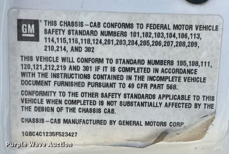 image for item EH6949 2005 Chevrolet  C4500 utility / service truck