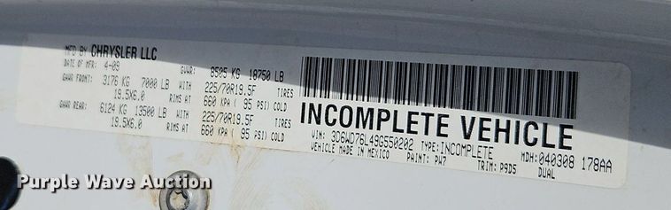 image for item EI3877 2009 Dodge Ram 5500 HD dump truck