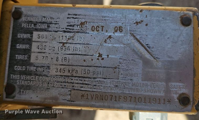 image for item EJ5718 2007 Vermeer  SC252 stump grinder