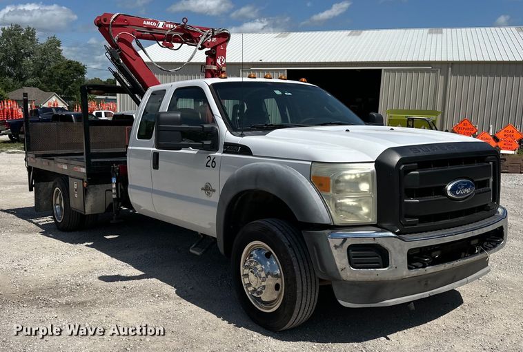 image for item EJ6959 2011 Ford F550 Super Duty SuperCab flatbed truck