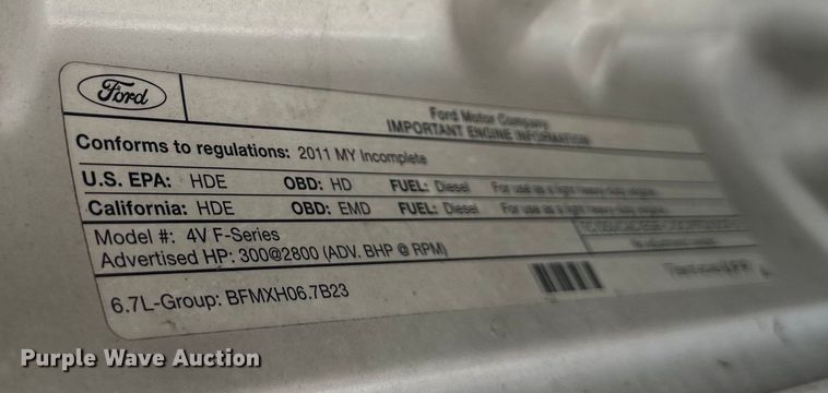 image for item EJ6959 2011 Ford F550 Super Duty SuperCab flatbed truck