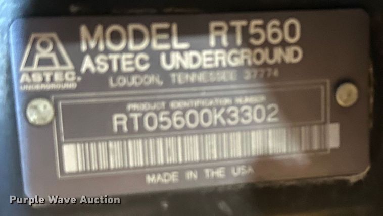image for item EJ6967 2011 Astec RT560 trencher
