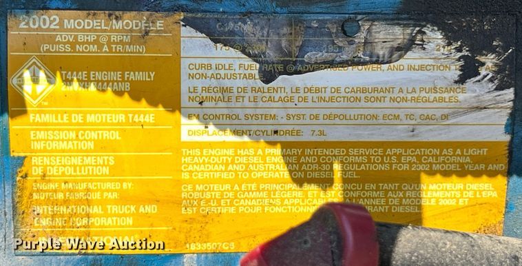 image for item EK4864 2001 International  4700 dump truck