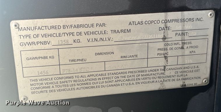 image for item EK8705 2000 Atlas Copco XAS 96 JD air compressor