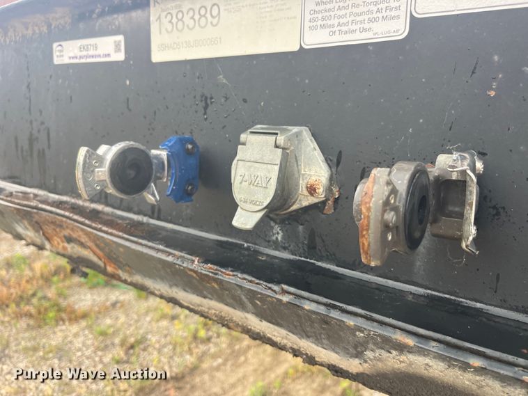 image for item EK8719 2018 Kaufman drop deck equipment trailer