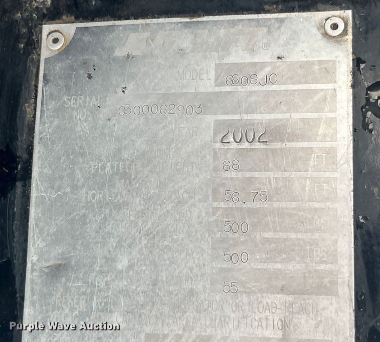 image for item EK8750 2002 JLG 660SJC boom lift