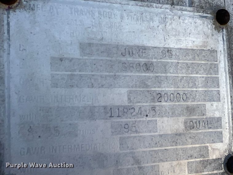 image for item EK8783 1995 Travis 37.6FT TRAVIS P L end dump trailer