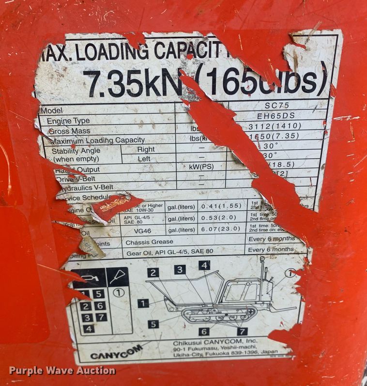 image for item JT9815 2017 Canycom SC75 concrete buggy