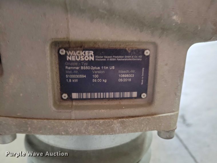 image for item KA9906 2018 Wacker Neuson BS50-2plus plate compactor