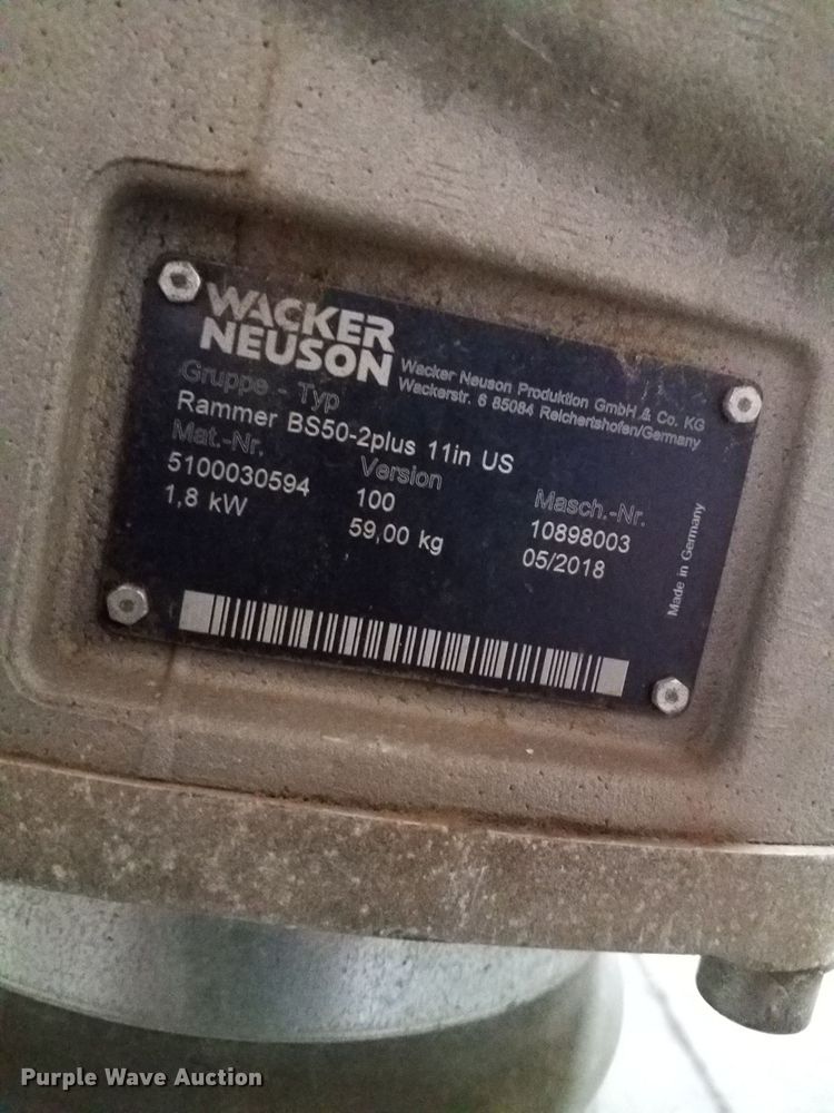 image for item KA9906 2018 Wacker Neuson BS50-2plus plate compactor