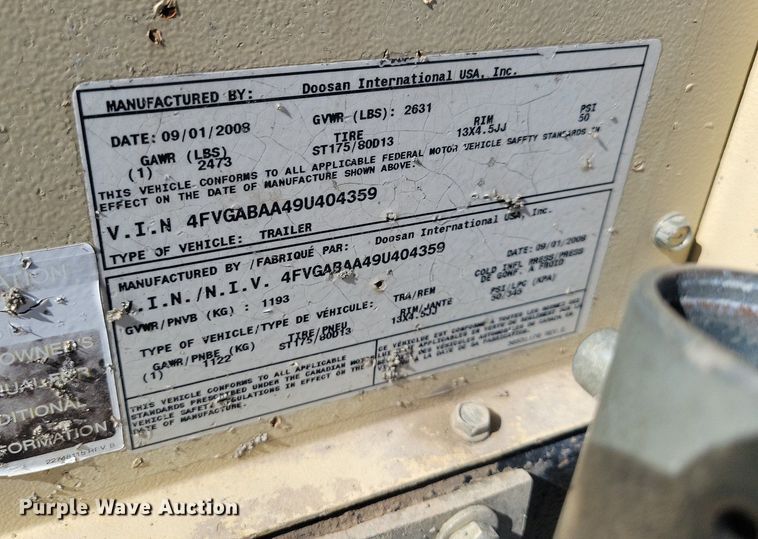 image for item KA9928 2008 Ingersoll Rand generator