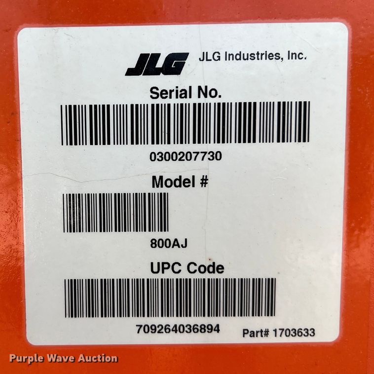 image for item LU9992 2015 JLG 800AJ boom lift