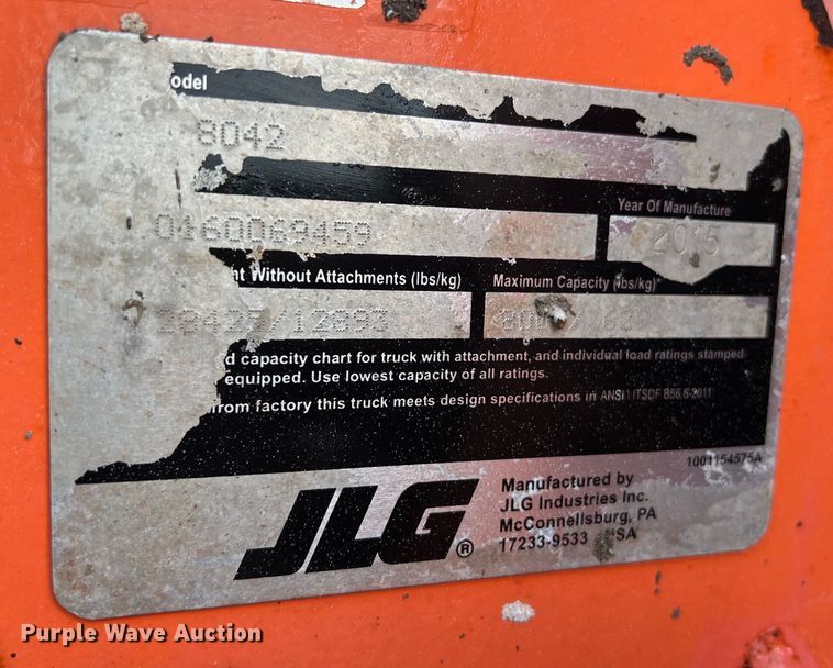 image for item LU9994 2015 JLG 8042 telehandler