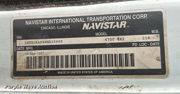 image for item NL9869 1998 International  4700 dump truck