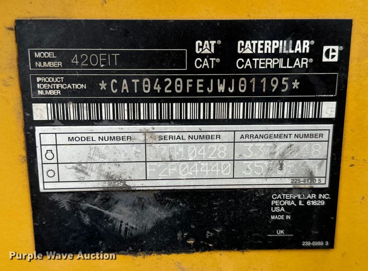 image for item NQ9589 2013 Caterpillar  420F IT backhoe