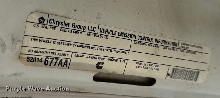 image for item NQ9607 2012 Dodge Ram 3500 Crew Cab flatbed pickup truck