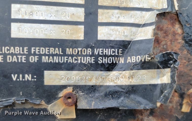 image for item OD9526 1986 Midland  MG40C bottom dump trailer