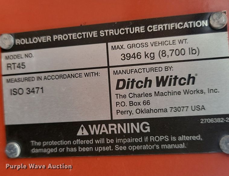 image for item OD9567 2018 Ditch Witch  RT45 trencher