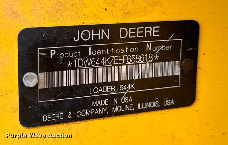 image for item OF9710 2014 John Deere  644K wheel loader
