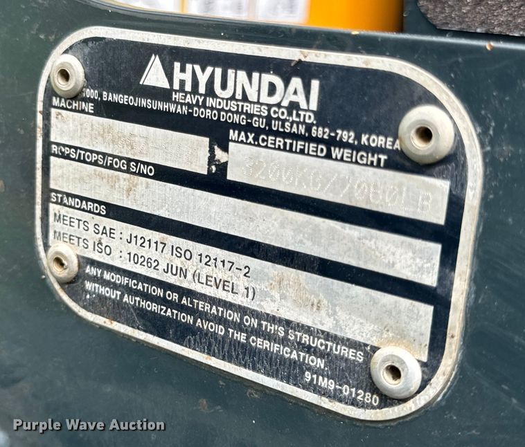 image for item OF9721 2016 Hyundai Robex 25Z-9AK mini excavator