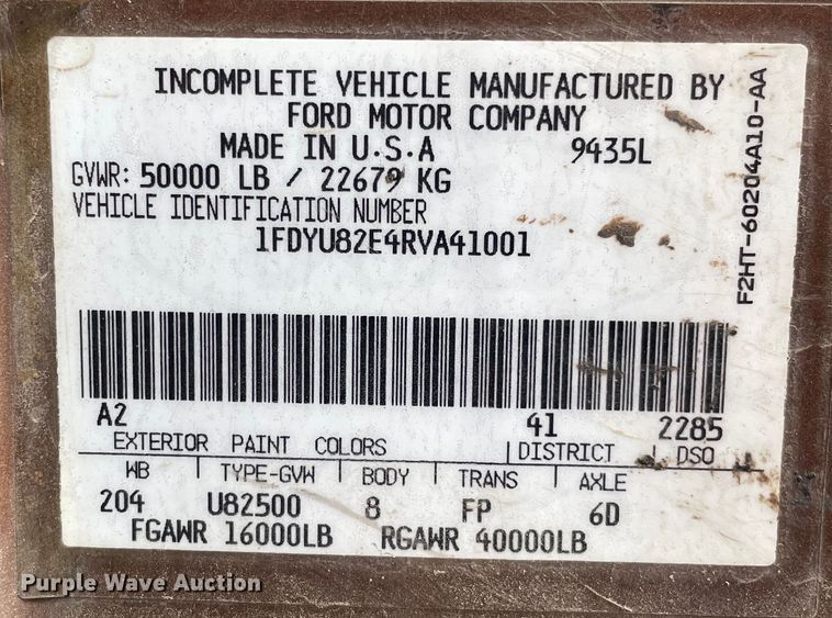 image for item OG9948 1994 Ford  L8000 dump truck