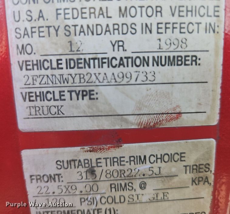 image for item OK9966 1999 Sterling  LT9511 dump truck