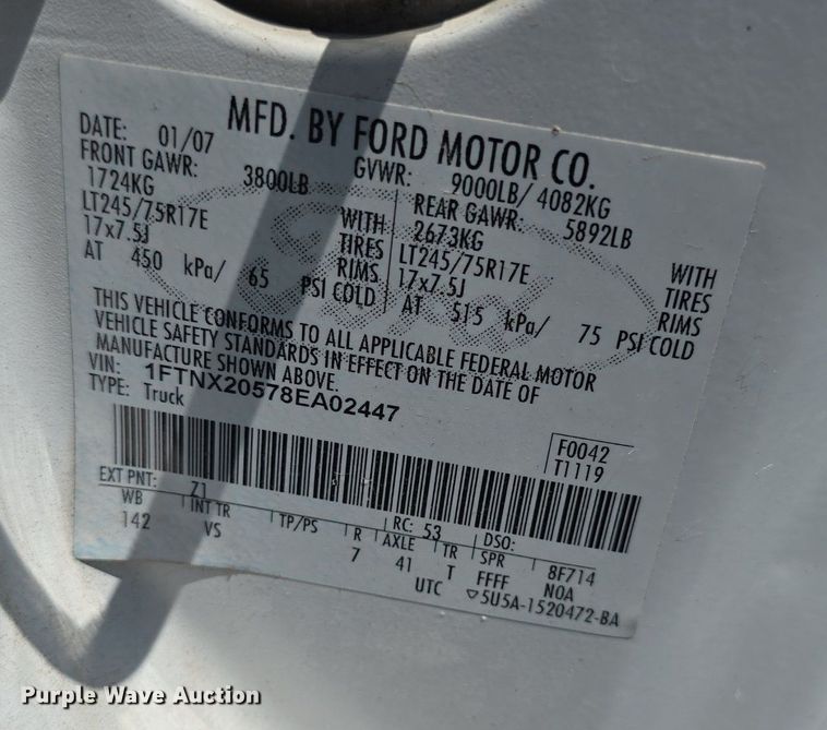 image for item DM1731 2008 Ford F250 Super Duty XL SuperCab pickup truck