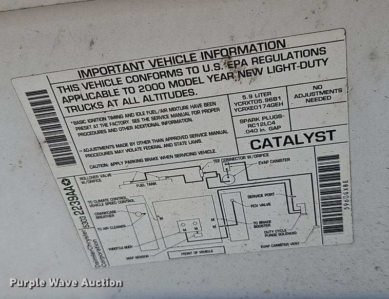 image for item DP0968 2000 Dodge Ram 2500 van