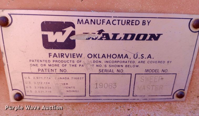 image for item DP1081 1987 Waldon Sweepmaster broom