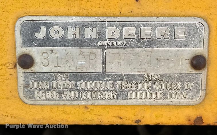 image for item DP1087 1973 John Deere 310 backhoe