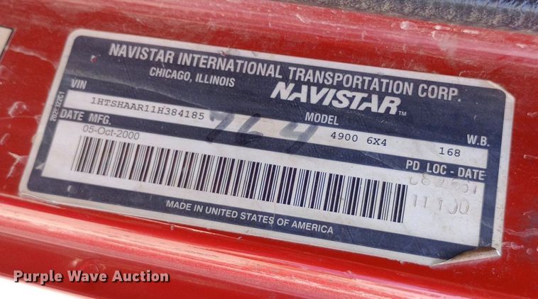 image for item DP1111 2001 International 4900 dump truck