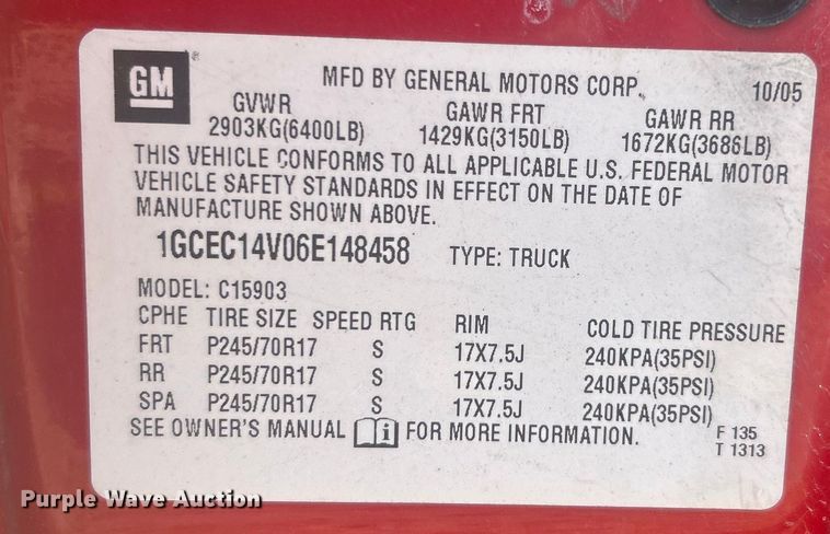 image for item DP1116 2006 Chevrolet Silverado 1500 pickup truck