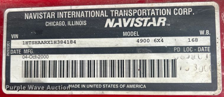 image for item DP1121 2001 International 4900 dump truck