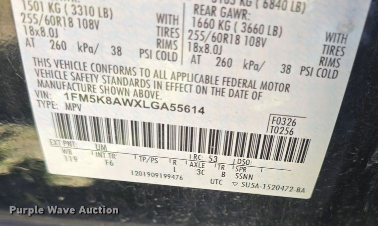 image for item DQ4410 2020 Ford Explorer Police Interceptor SUV