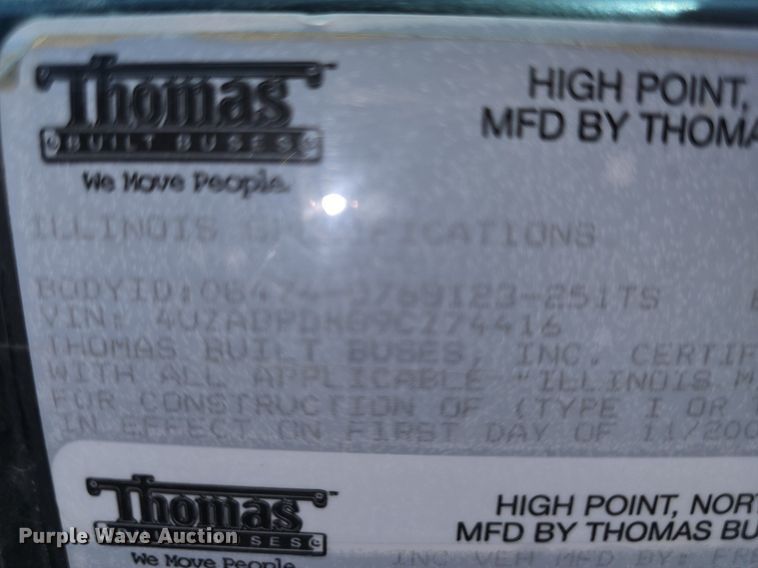 image for item DQ4419 2009 Thomas Built B2 school bus