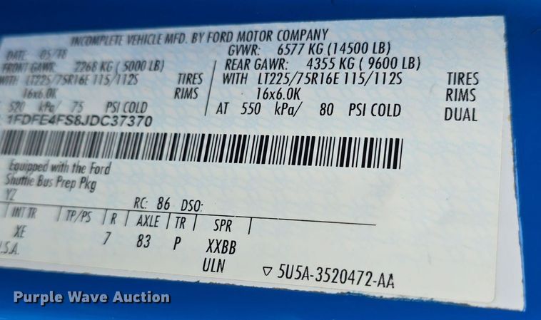 image for item DQ4425 2018 Senator II ST69923C shuttle bus