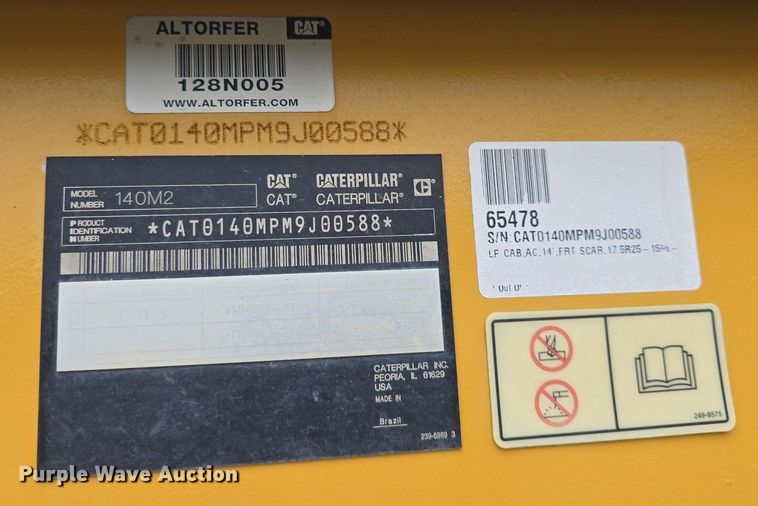 image for item DQ4433 2012 Caterpillar 140M2  motor grader