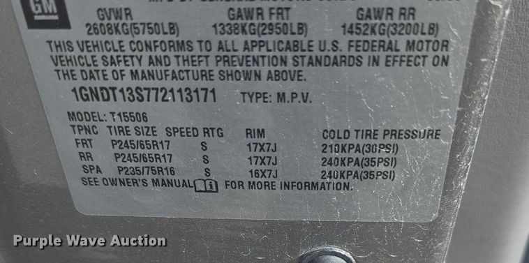 image for item DQ4447 2007 Chevrolet Trailblazer LS SUV