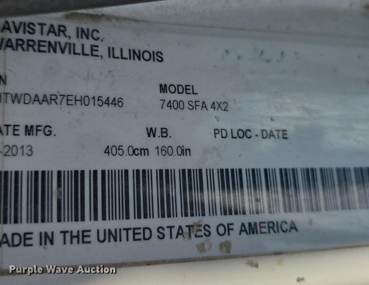 image for item DQ4459 2014 International  WorkStar 7300 dump truck