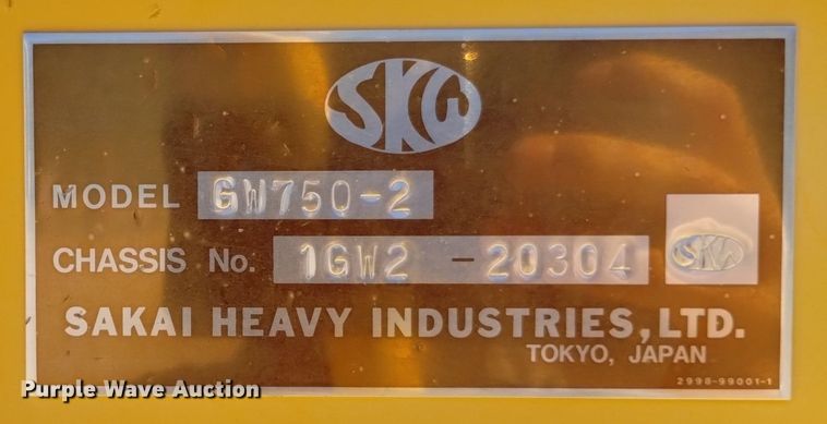 image for item DQ6139 2012 Sakai GW750-2 combination vibratory roller