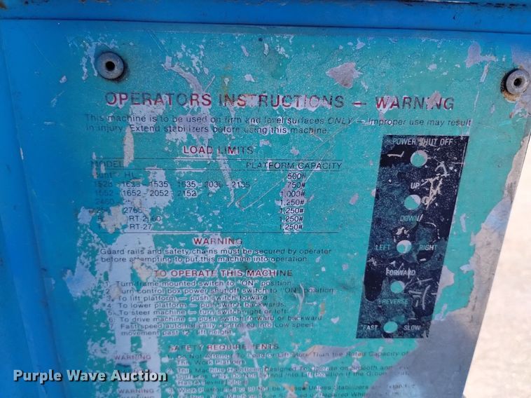 image for item DQ6150 1985 HunterLift 2152 scissor lift