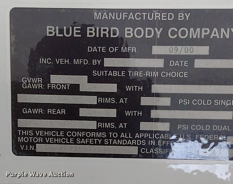 image for item DQ6834 2001 Chevrolet  Express school bus