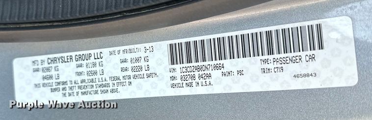 image for item DQ6861 2013 Dodge Avenger 