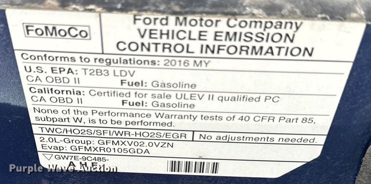 image for item DQ6874 2016 Ford Fusion  