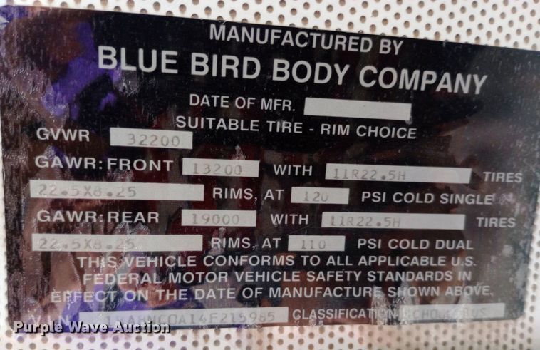 image for item DQ7205 2004 Blue Bird school bus