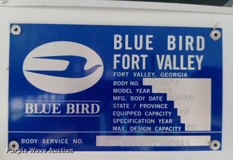 image for item DQ7206 2011 Blue Bird school bus