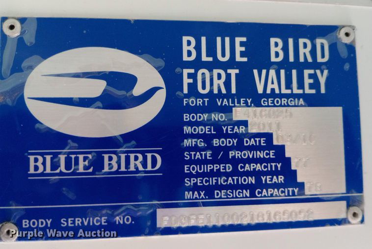 image for item DQ7207 2011 Blue Bird school bus