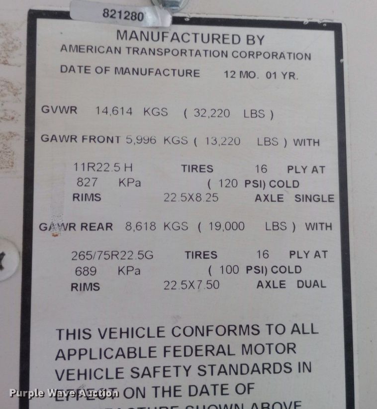 image for item DQ7209 2002 American Transportation Corporation school bus