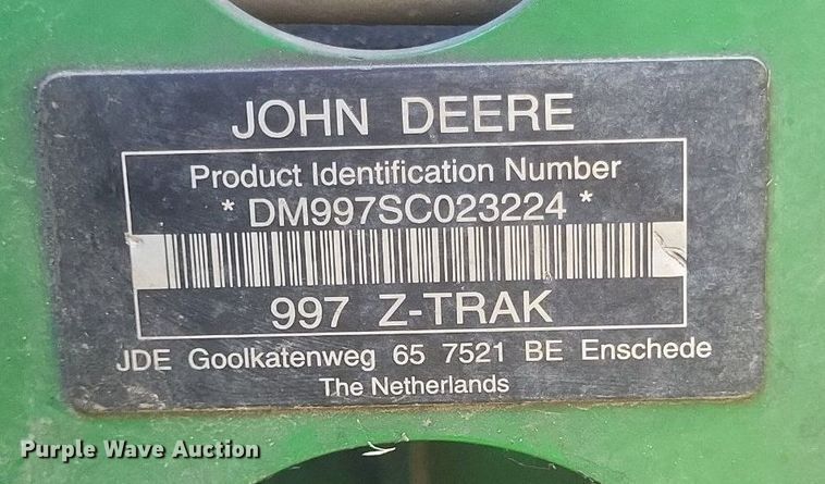 image for item DR4843 John Deere  997 Z-Trak ZTR lawn mower