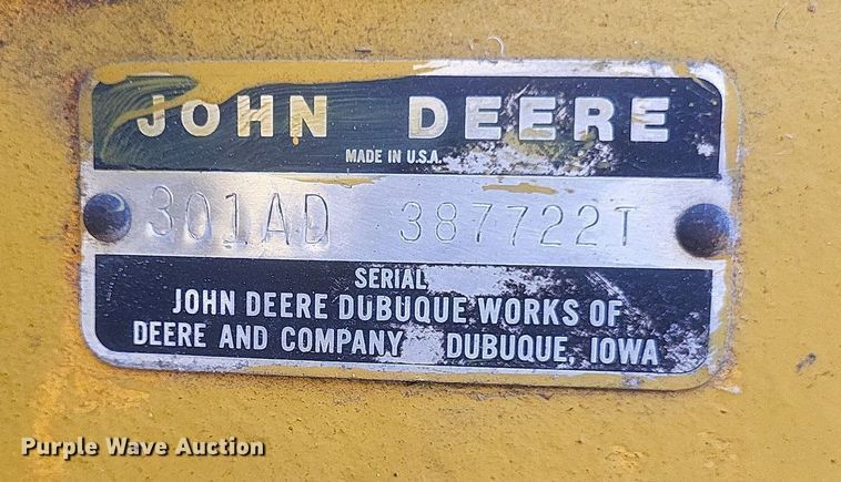image for item DR4844 John Deere  301 tractor